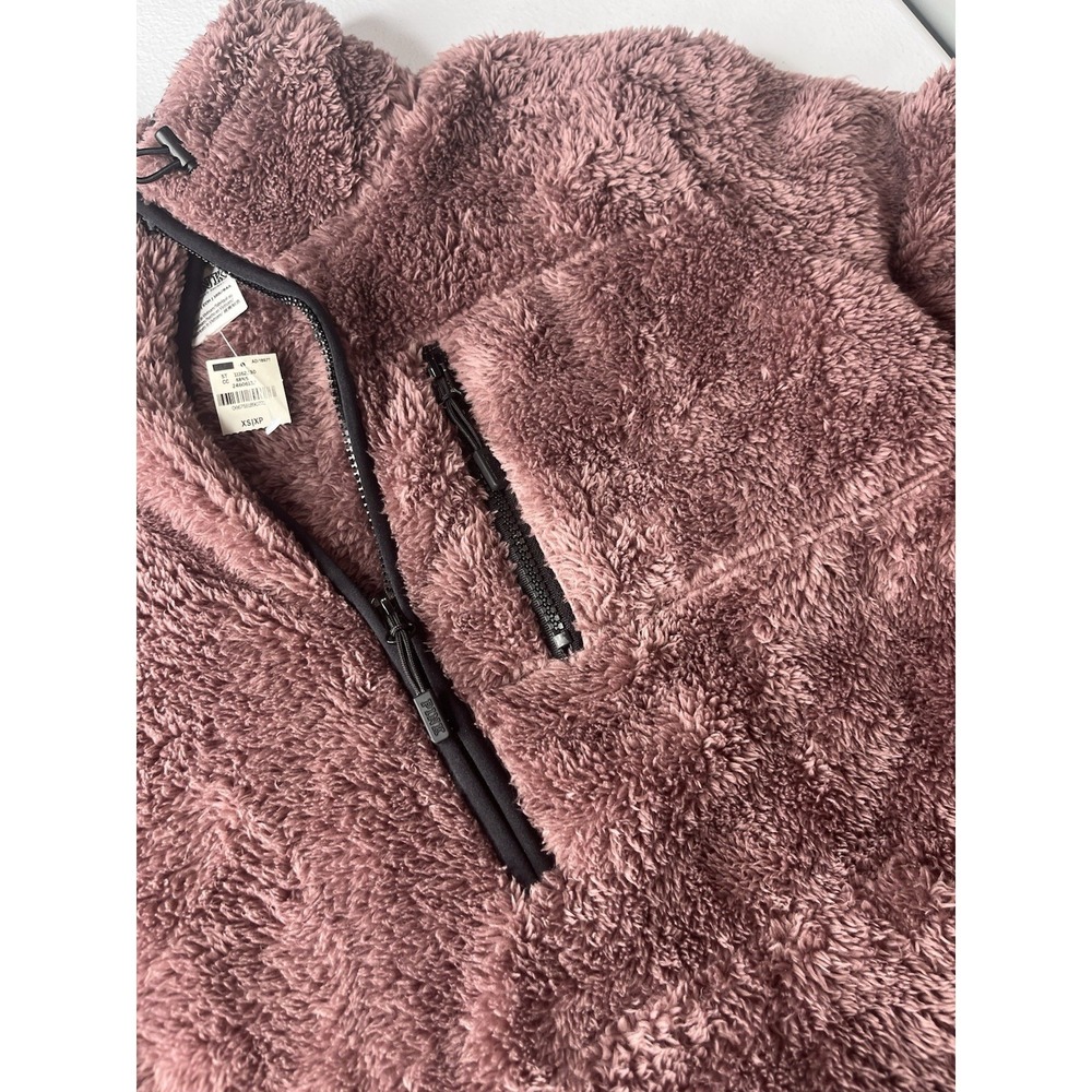 VS PINK Teddy Fleece Half Zip Pullover Sweater Sweatshirt Mauve Size XS - Picture 3 of 7